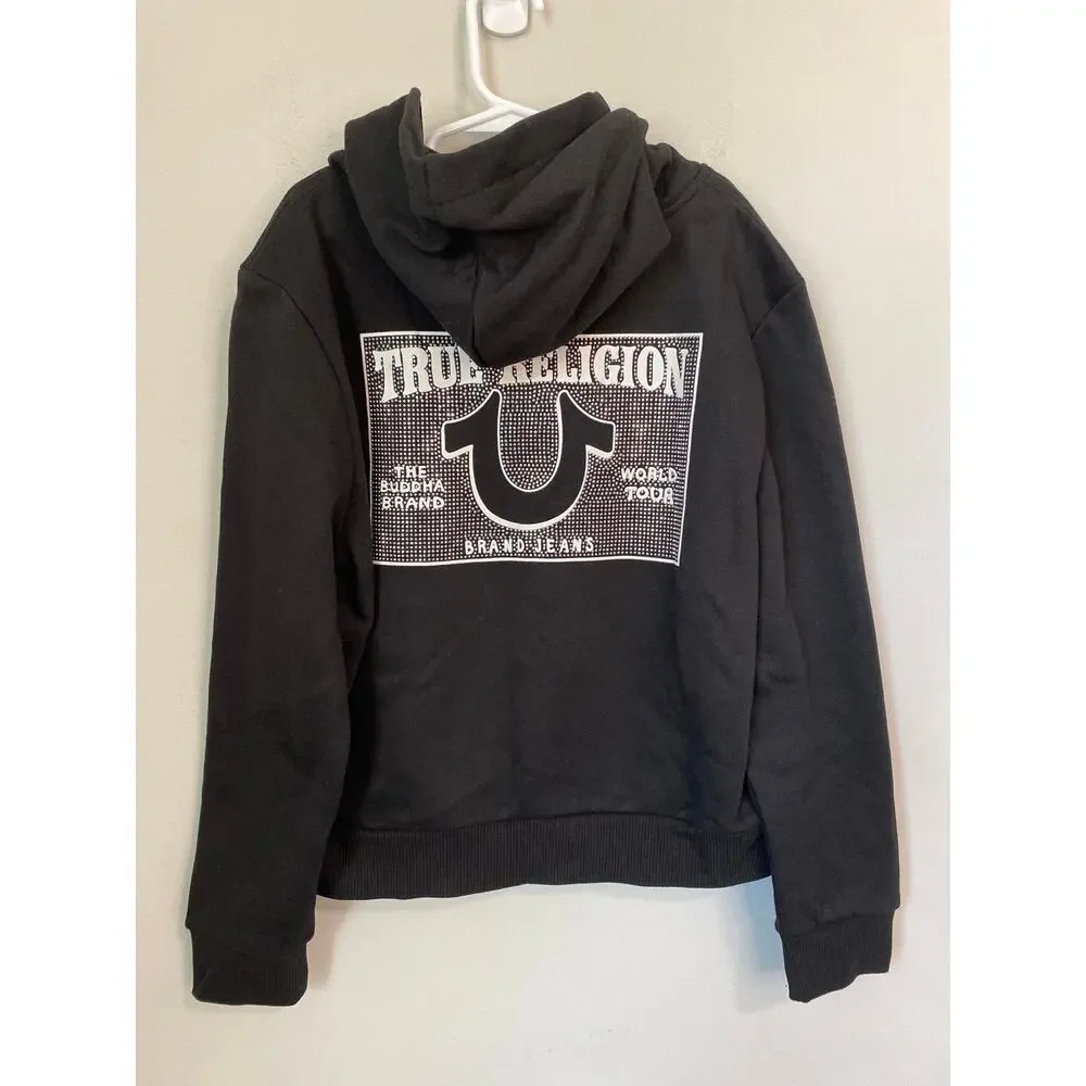 NWT True Religion Girls Crystal Rhinestone Tracksuit Set Black XL